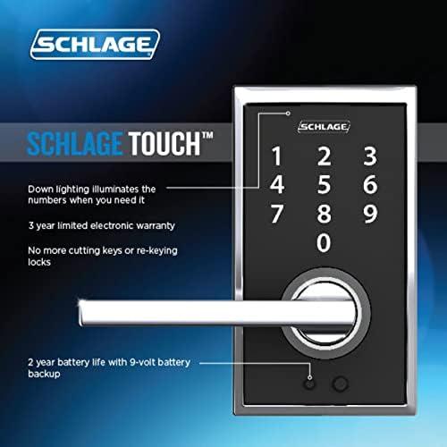 image:imageSchlage Residential FE695CEN716BRW Century with Broadway Lever Keyless Touch Lever Lock with 16211 Latch and 10063 Strike Aged Bronze Finish