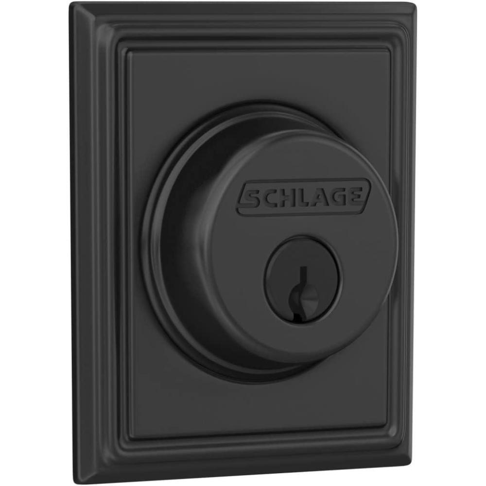 image:imageSchlage B60 N ADD 622 Deadbolt with Addison Trim Keyed 1 Side Highest Residential Security Matte Black