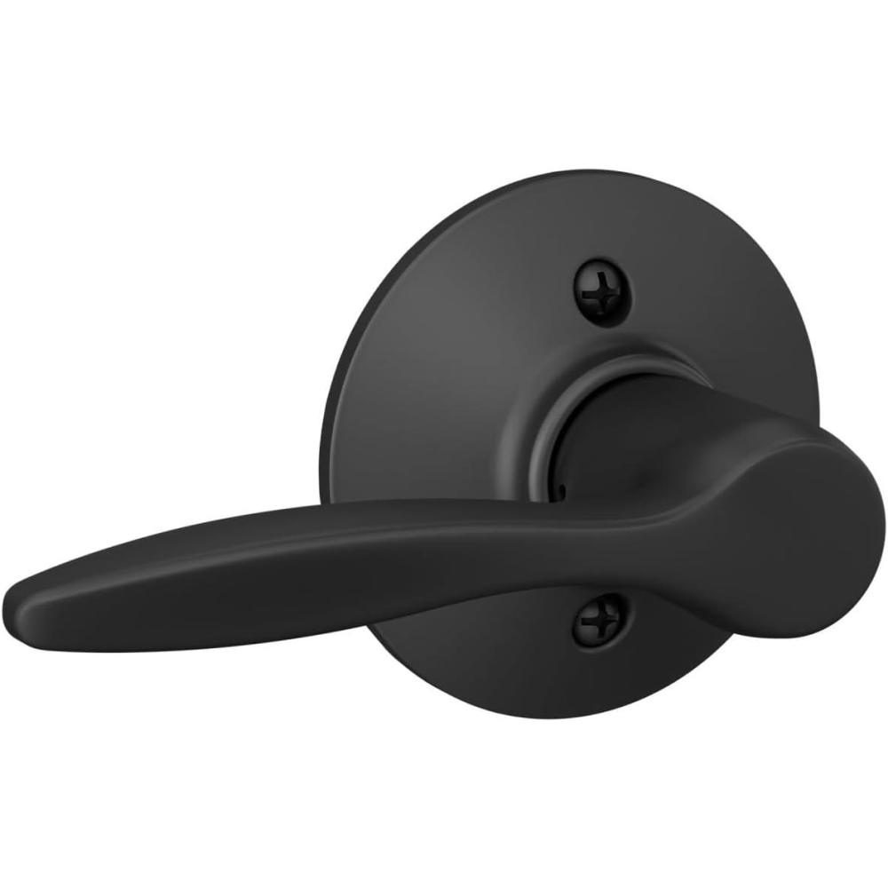 image:imageSchlage F170 DEL 622 LH Left Handed Delfayo Door Lever with Standard Trim OneSided NonTurning Dummy Handle Matte Black