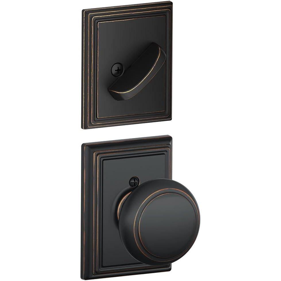 image:imageSchlage F59 AND 716 ADD Addison Collection Andover Handleset Interior Knob Aged Bronze Interior Half Only