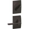 image:imageSchlage F59 LAT 622 CEN Century Collection Latitude Handleset Entrance Lock Interior Matte Black Interior Half Only
