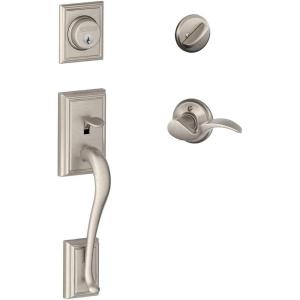 Addison Single Cylinder Handleset and Left Hand Avanti Lever, Satin Nickel (F60 ADD 619 AVA LH)
