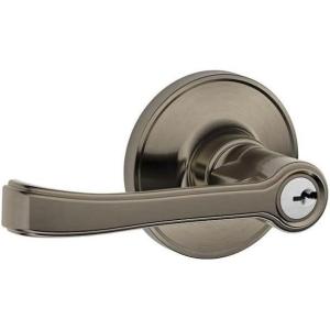 J-Series by Schlage Torino Door Lever with Standard Trim, Keyed Entry Lock, Satin Stainless Steel, J54 TOR 630(Antique Pewter)