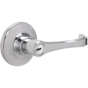 J-Series by Schlage Torino Door Lever with Standard Trim, Keyed Entry Lock, Satin Stainless Steel, J54 TOR 630(Bright Chrome)
