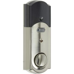 SCHLAGE BE469NX Camelot Electronic Touchscreen Deadbolt C Keyway with 12344 Latch 10116 Strike Bright Brass Finish(Satin Nickel)
