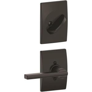 Schlage F59 LAT 622 CEN Century Collection Latitude Handleset Entrance Lock Interior, Matte Black (Interior Half Only)