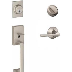 Schlage F60CEN619LAT Century Active Door Handleset with Latitude Interior, Satin Nickel(Satin Nickel)