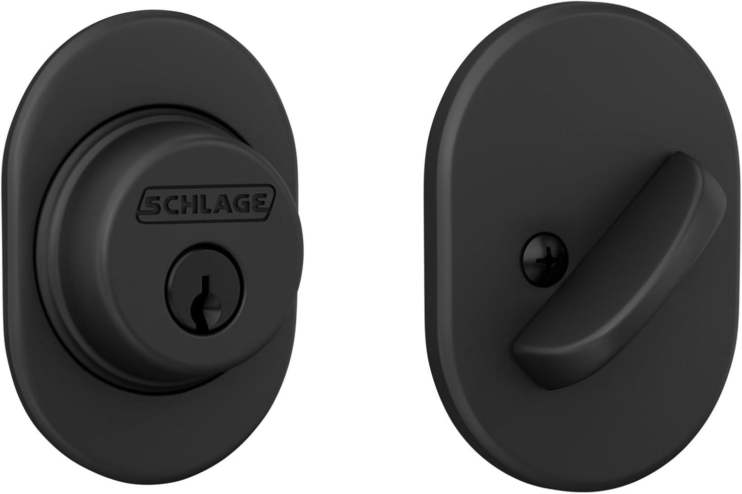 image:imageSchlage B60 RMN 622 Deadbolt with Remsen Trim Keyed 1 Side Highest Residential Security Matte Black