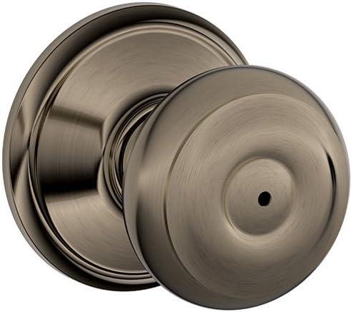 image:imageSchlage F51A GEO 622 Georgian Door Knob Keyed Entry Lock Matte BlackAntique Pewter