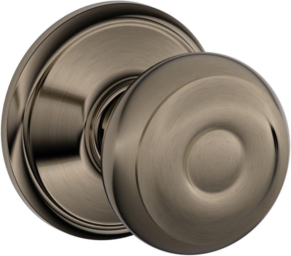 image:imageSchlage F51A GEO 622 Georgian Door Knob Keyed Entry Lock Matte BlackAntique Pewter