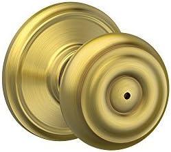 image:imageSchlage F51A GEO 622 Georgian Door Knob Keyed Entry Lock Matte BlackSatin Brass