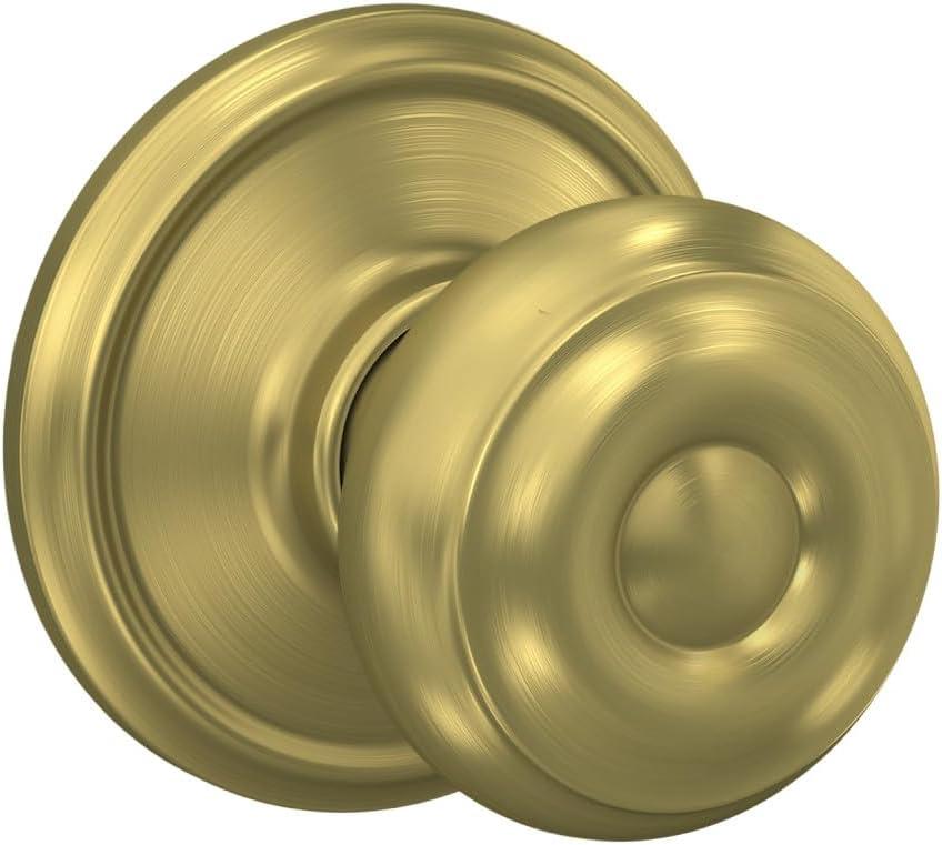 image:imageSchlage F51A GEO 622 Georgian Door Knob Keyed Entry Lock Matte BlackSatin Brass