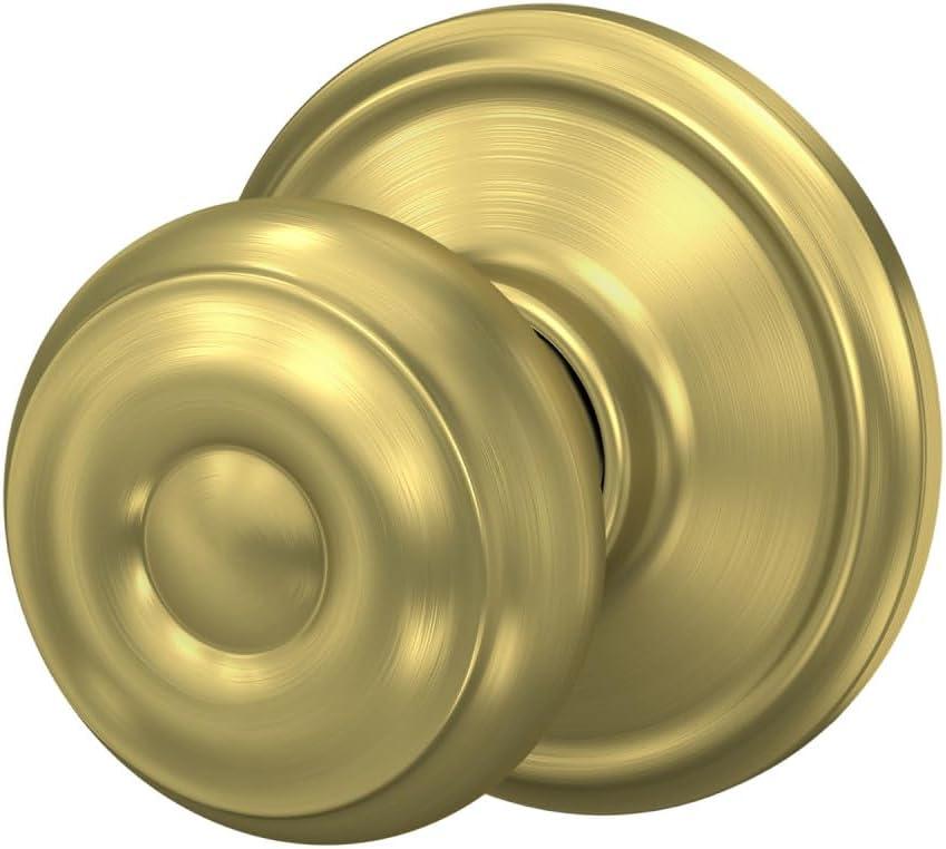 image:imageSchlage F51A GEO 622 Georgian Door Knob Keyed Entry Lock Matte BlackSatin Brass