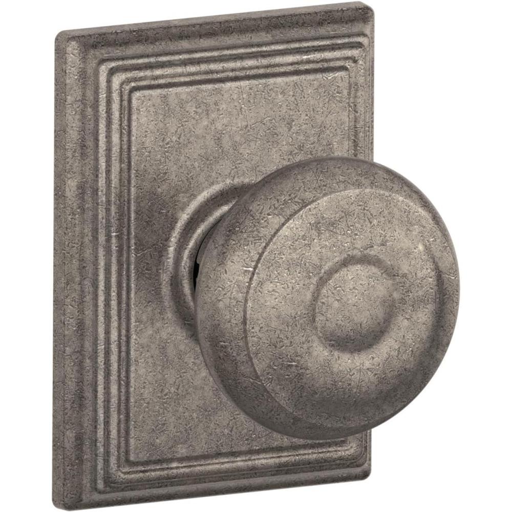 image:imageSchlage F51A GEO 622 Georgian Door Knob Keyed Entry Lock Matte BlackDistressed Nickel