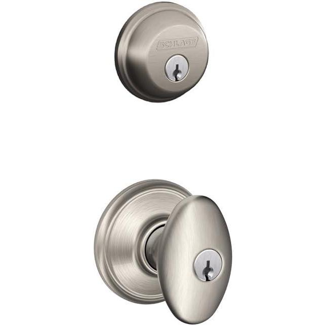image:imageSchlage FB50NVSIE619 SN Siena Entry Combo Satin Nickel Portable Key LockSecurity SetSiena
