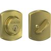 image:imageSchlage B60 N GRW 608 Deadbolt with Greenwich Trim Keyed 1 Side Highest Residential Security Satin Brass