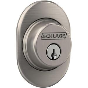 Schlage B60 RMN 619 Deadbolt with Remsen Trim, Keyed 1 Side, Highest Residential Security, Satin Nickel