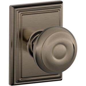 Schlage F51A GEO 622 Georgian Door Knob, Keyed Entry Lock, Matte Black(Antique Pewter)