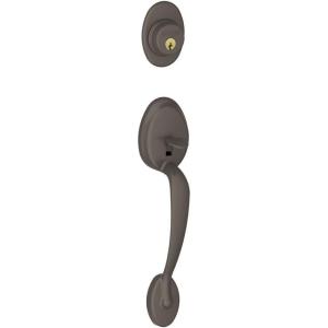 Schlage F58 PLY 613 Plymouth Exterior Handleset with Deadbolt, Oil Rubbed Bronze (Exterior Half Only)