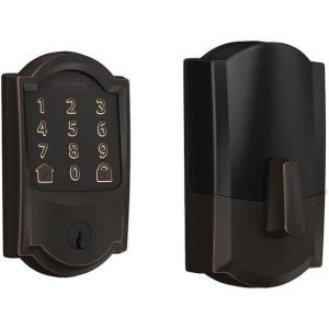 Schlage Residential BE489WBCCAM716 Camelot Encode Smart WiFi Deadbolt with 12351 Latch and 10116 Strike Aged Bronze Finish