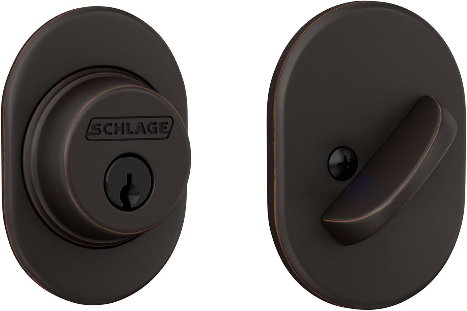 image:imageSchlage B60 RMN 716 Deadbolt with Remsen Trim Keyed 1 Side Highest Residential Security Aged Bronze