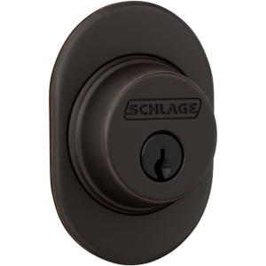 Schlage B60 RMN 716 Deadbolt with Remsen Trim, Keyed 1 Side, Highest Residential Security, Aged Bronze