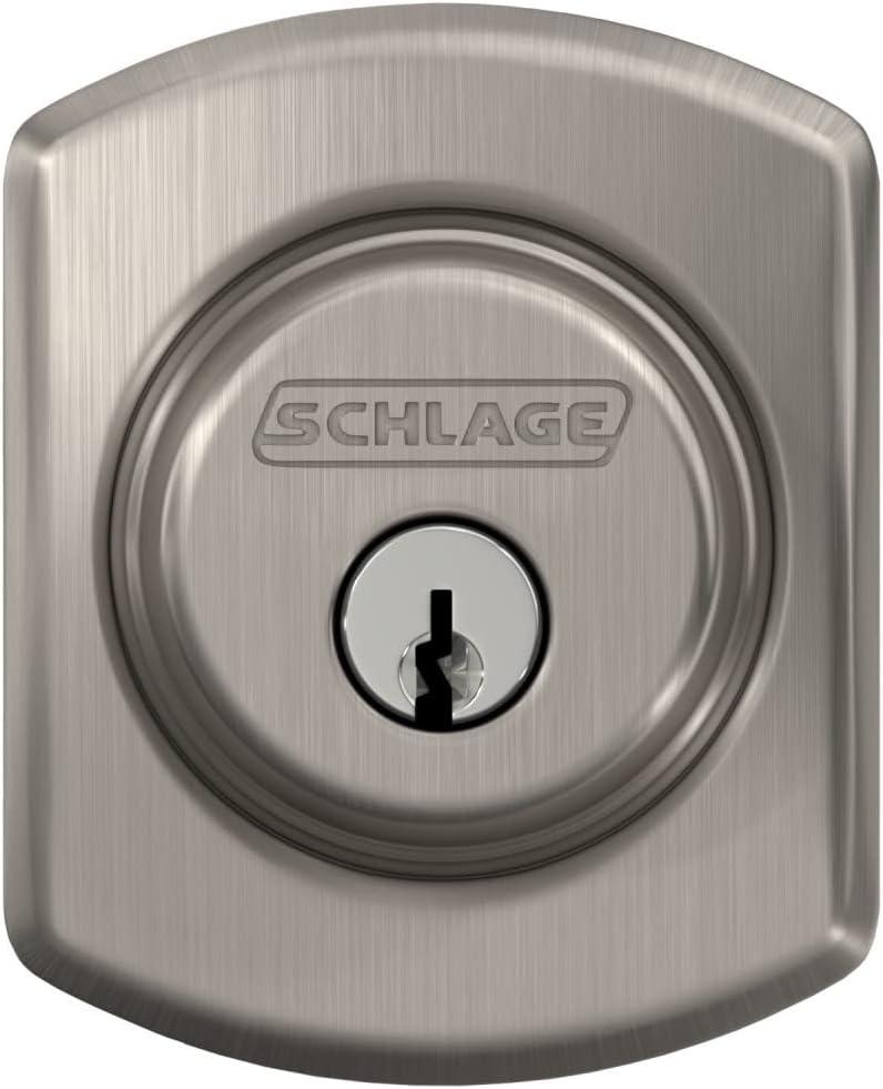 image:imageSCHLAGE Single Cylinder Deadbolt with Greenwich Trim Satin Nickel B60 N GRW 619