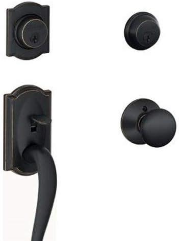 image:imageSchlage F62CAM716PLY Camelot Handleset Aged Bronze