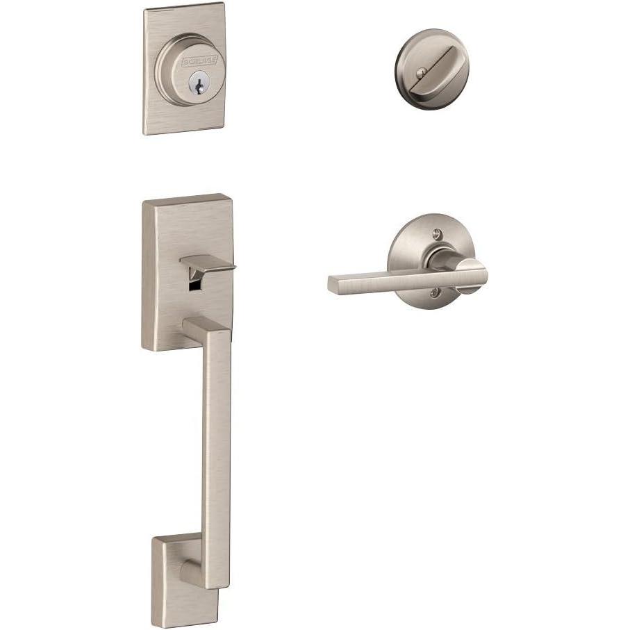 image:imageSCHLAGE Century Single Cylinder Handleset and Latitude Lever Aged Bronze F60 CEN 716 LATSatin Nickel