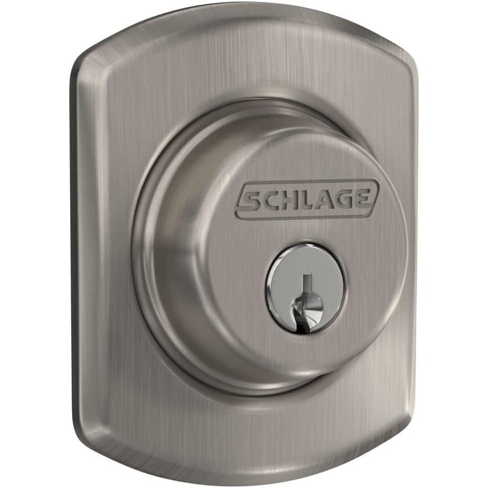 image:imageSCHLAGE Single Cylinder Deadbolt with Greenwich Trim Satin Nickel B60 N GRW 619