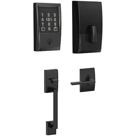 image:imageSchlage Encode Plus WiFi Smart Lock with Century Handleset Entry Set for Front Door Unlock with Apple Watch Matte Black