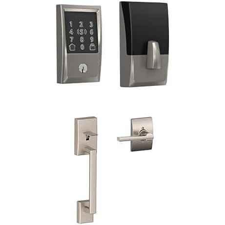 image:imageSchlage Encode Plus WiFi Smart Lock with Century Handleset Entry Set for Front Door Unlock with Apple Watch Satin Nickel
