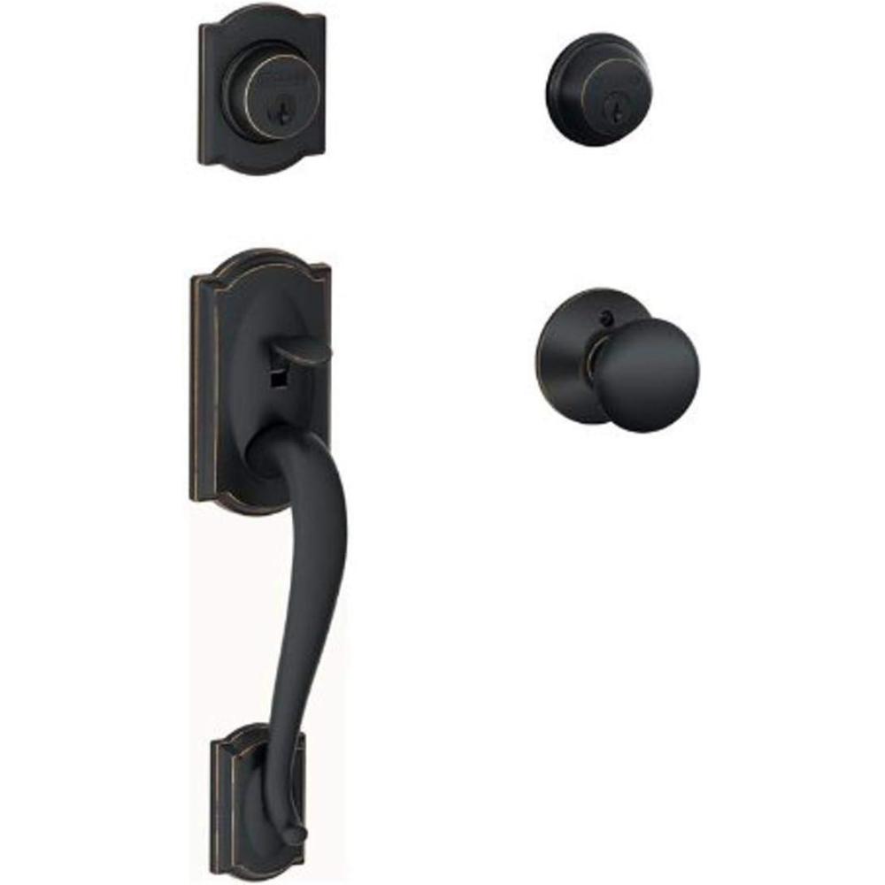 image:imageSchlage F62CAM716PLY Camelot Handleset Aged Bronze