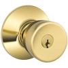image:imageSCHLAGE F51A BEL 505 605 Bell Knob Keyed Entry Lock Bright Brass