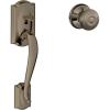 image:imageSCHLAGE FE285 CAM 620 GEO Camelot Trim Lower Half Front Entry Handleset with Georgian Knob Antique Pewter