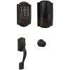 image:imageSchlage Encode Plus WiFi Smart Lock with Camelot Handleset Entry Set for Front Door Unlock with Apple Watch Aged Bronze