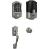 image:imageSchlage Encode Plus WiFi Smart Lock with Camelot Handleset Entry Set for Front Door Unlock with Apple Watch Satin Nickel