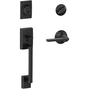 SCHLAGE Century Single Cylinder Handleset and Latitude Lever, Aged Bronze (F60 CEN 716 LAT)(Aged Bronze)