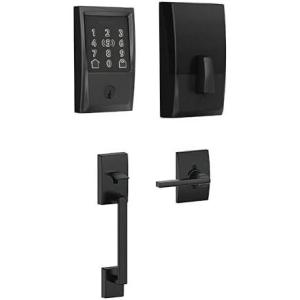 Schlage Encode Plus Wi-Fi Smart Lock with Century Handleset Entry Set for Front Door, Unlock with Apple Watch, Matte Black