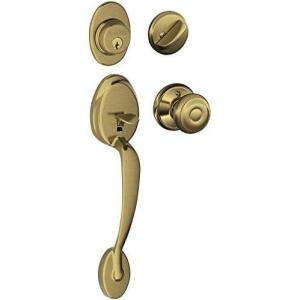 Schlage Lock Company F60PLYXGEO609 Door-Handles, Antique Brass