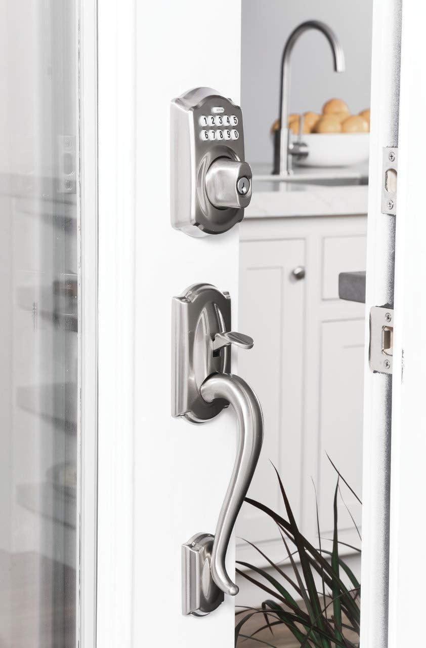 image:imageSchlage FE365CAM619GEO Schlage FE365CAMGEO Camelot Electronic Handleset with Georgian Knob