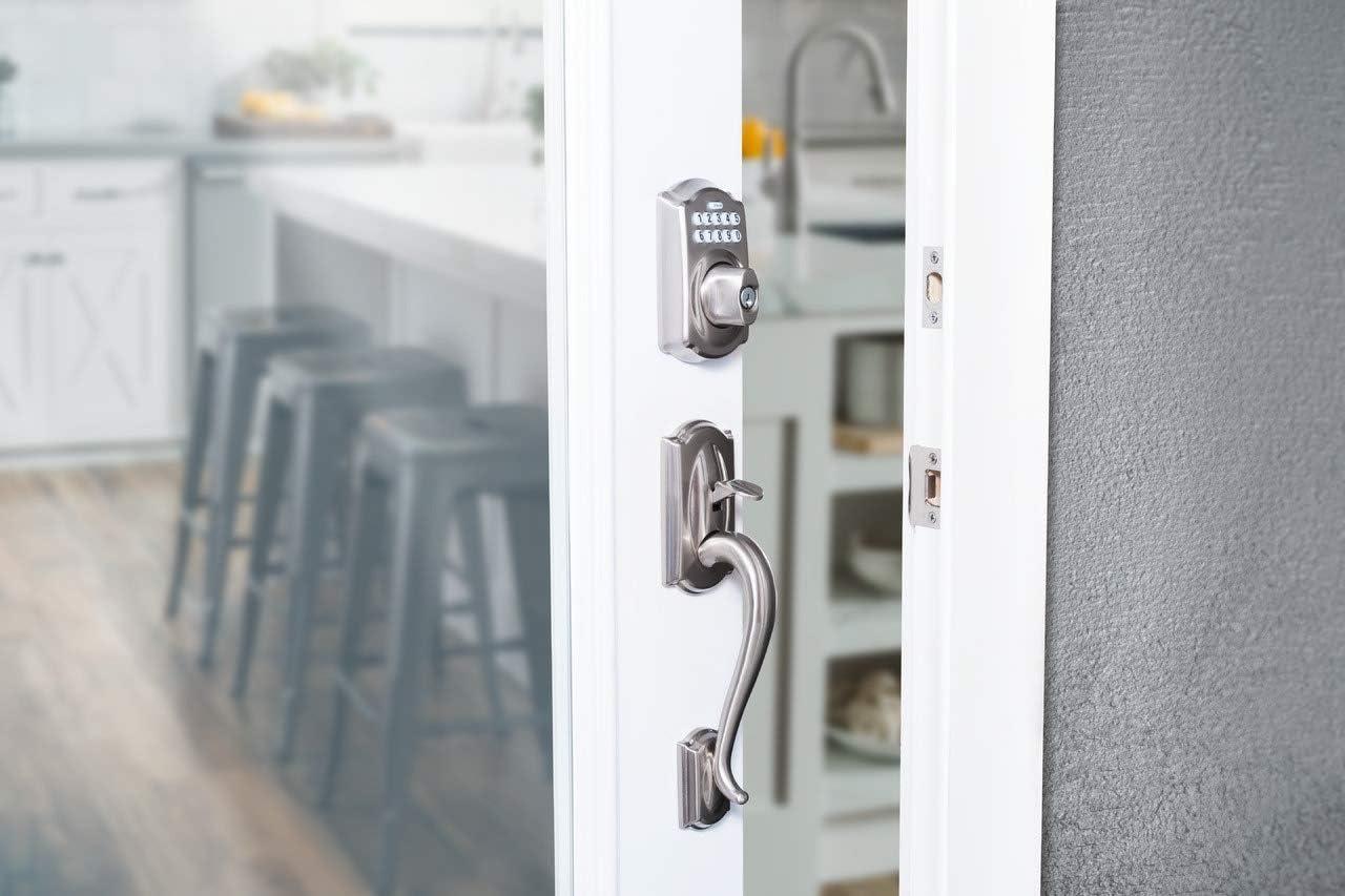 image:imageSchlage FE365CAM619GEO Schlage FE365CAMGEO Camelot Electronic Handleset with Georgian Knob