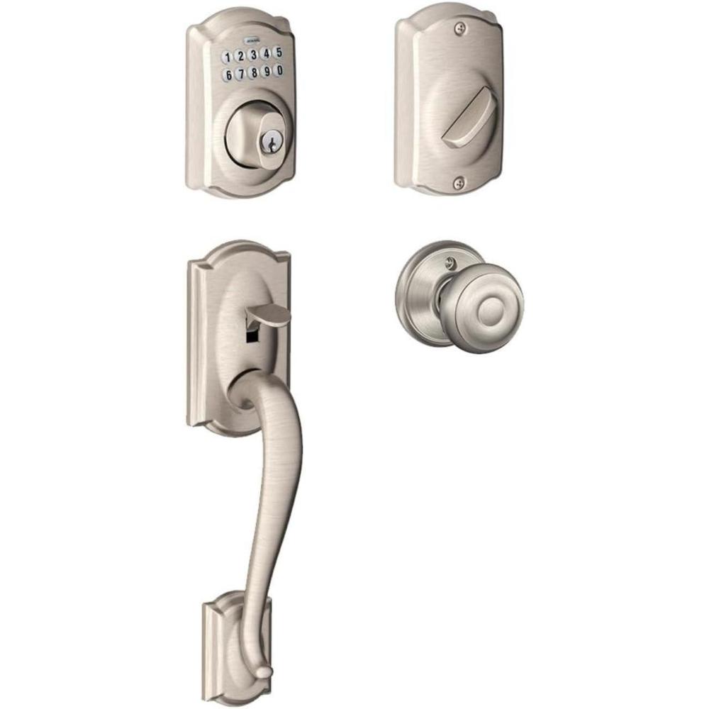 image:imageSchlage FE365CAM619GEO Schlage FE365CAMGEO Camelot Electronic Handleset with Georgian Knob